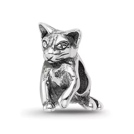 Шарм Black Bow Jewelry, серебро, абиссинский кот