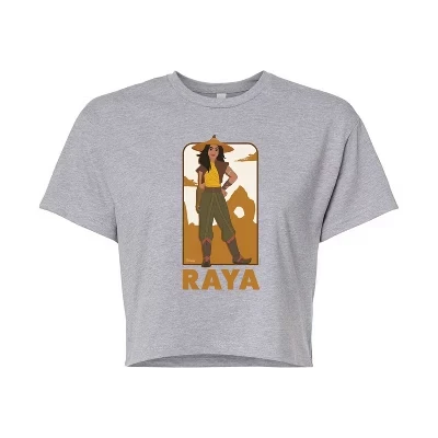 Женская укороченная футболка с графическим рисунком Raya Full Body Portrait серого цвета