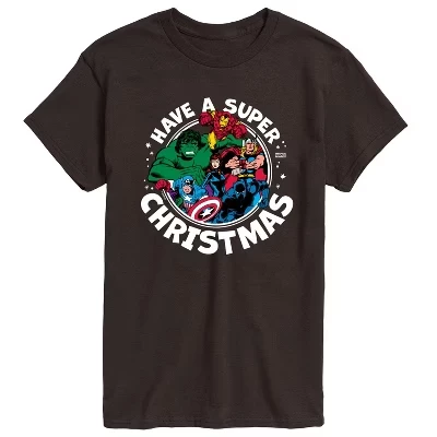 Мужская футболка с коротким рукавом Super Christmas Avengers с графическим рисунком
