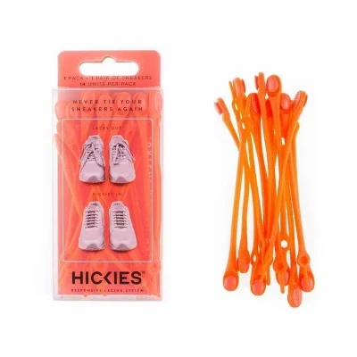 Унисекс шнурки без завязок Hickies 1.0, оранжевые