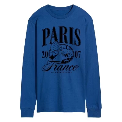 Мужская футболка с длинным рукавом и графическим рисунком Paris Collegiate, синяя