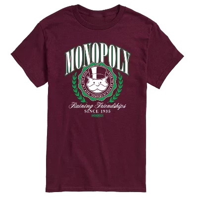 Мужская футболка Monopoly Collegiate, бордовая