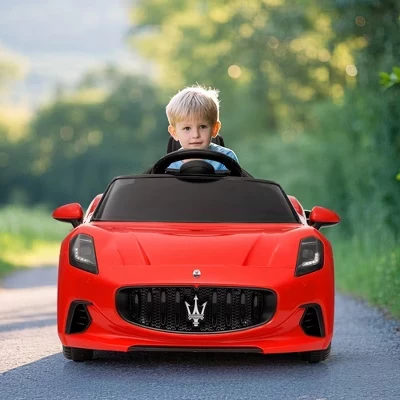 Поездка на лицензированном автомобиле Maserati GranCabrio, Детский электромобиль с питанием от 12 В и дистанционным управлением, Детская поездка на игрушечном автомобиле красного цвета