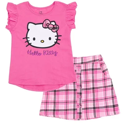 Детский комплект Hello Kitty топ и юбка, розовый