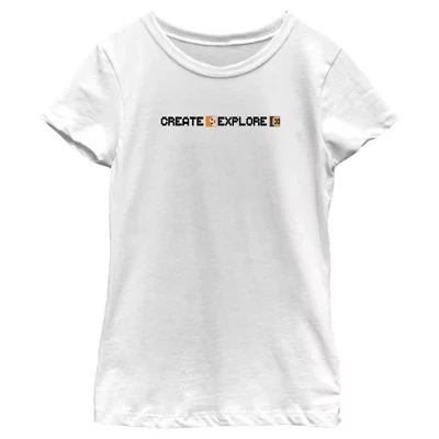 Футболка Girl's Create Explore Alex and Steve белого цвета