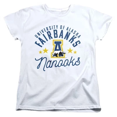 Женская футболка Nanooks из Университета Аляски в Фэрбенксе, белая