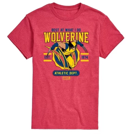 Мужская футболка Wolverine Collegiate Scratch с коротким рукавом и графическим рисунком heather red