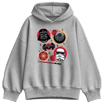 Женская толстовка с капюшоном из флиса Оверсайз Empire Tattoo Flash athletic heather