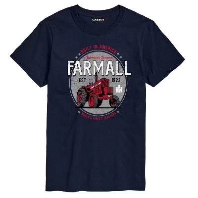 Мужская футболка Farmall Worlds Finest Tractor с коротким рукавом и рисунком трактора, синяя