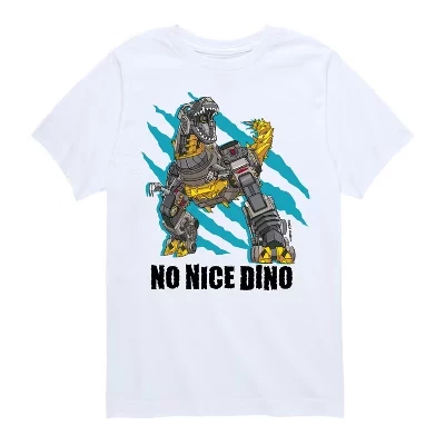 Белая футболка с коротким рукавом и рисунком динозавра No Nice Dino