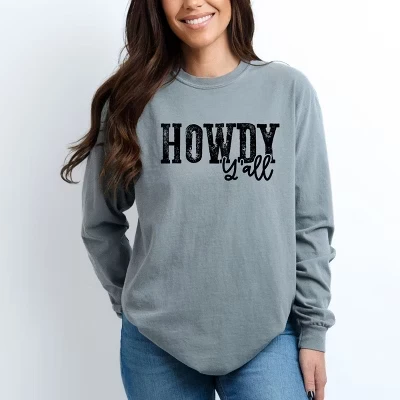 Женская футболка Simply Sage Market «Howdy Y'all», серая