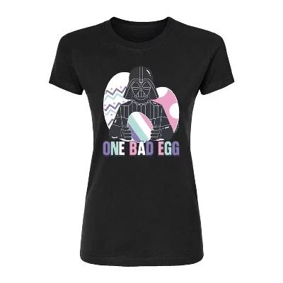 Женская приталенная футболка с рисунком One Bad Egg Vader, черная
