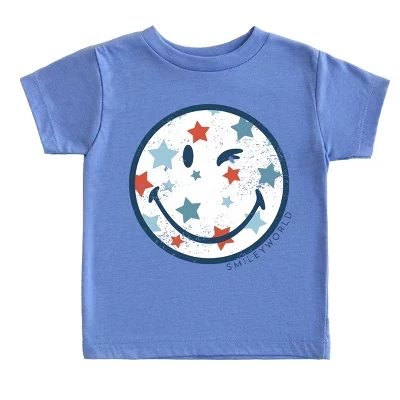 Футболка для малышей с коротким рукавом SmileyWorld Patriotic Star Wink columbia