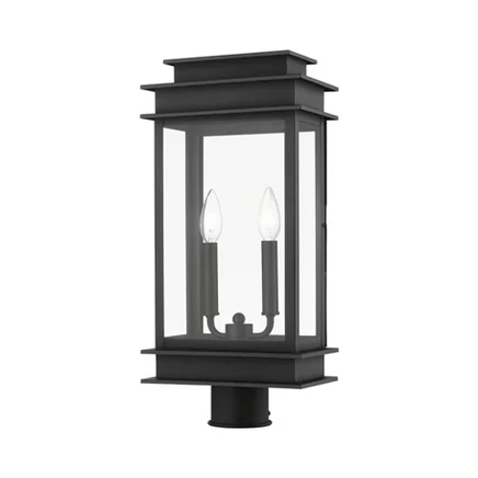 Фонарь Livex Lighting Princeton 2 на столб, черный/хром