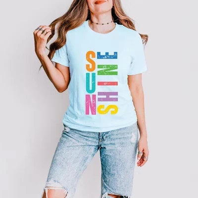Sunshine Colorful Tall - женская футболка с коротким рукавом и графическим принтом