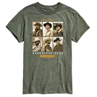 Мужская футболка Bunkhouse Cowboy Crew с коротким рукавом и графическим рисунком heather military green