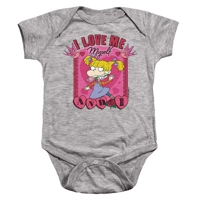 Baby Rutgats Valentine's Day Angelica I Love Me Myself And I Infant Bodysuit athletic heather