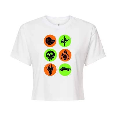 Женская укороченная футболка с графическим рисунком Villian Symbols белого цвета