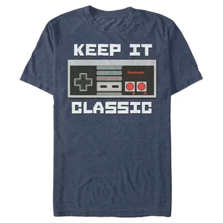 Мужская футболка NES Classic Controller темно-синего цвета heather