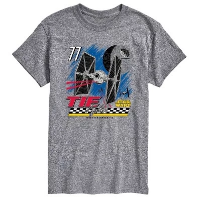 Мужская футболка Tie Fighter Racing с коротким рукавом и графическим рисунком athletic heather