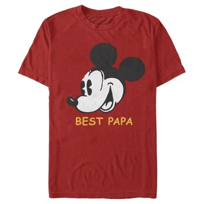 Мужская винтажная футболка Mickey & Friends Mickey Mouse Best Papa, красная