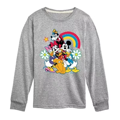 Футболка с изображением группы персонажей Rainbow Flower с длинным рукавом athletic heather