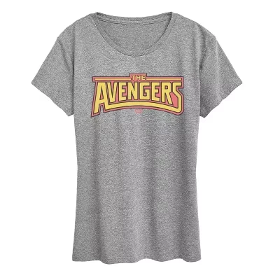 Женская футболка Marvel Avengers Logo Tonal, серый меланж