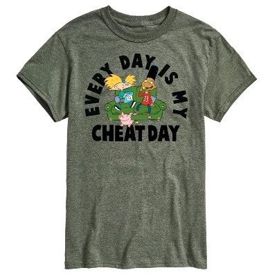 Мужская футболка с коротким рукавом Cheat Day с рисунком зеленого цвета