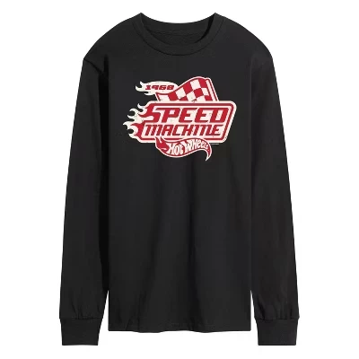 Мужская футболка с длинным рукавом и графическим принтом Speed Machine с логотипом Speed Machine, черная