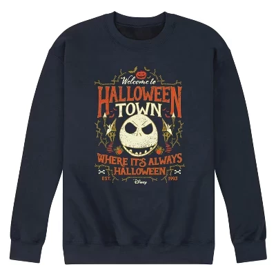 Мужская флисовая толстовка Jack Welcome To Halloween Town с графическим рисунком, синяя