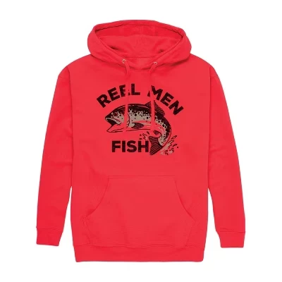 Мужской флисовый пуловер с капюшоном Reel Men Fish Graphic, красный