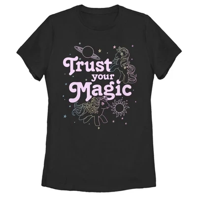 Женская футболка Trust Your Magic Stars черного цвета