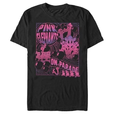 Мужская футболка Dumbo Pink Elephants, черная