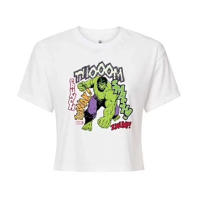 Women's -  - Hulk Smash Crunch Cropped Graphic T-Shirt white