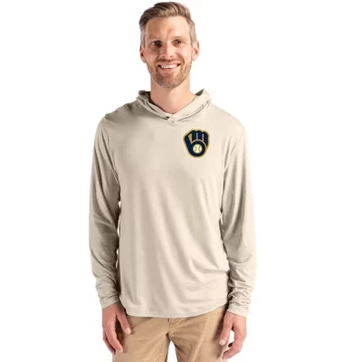 Milwaukee Brewers Coastline Epic Comfort Переработанная мужская рубашка с капюшоном из пшеницы