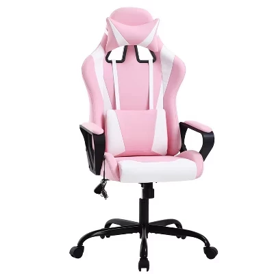 Кресло игровое BestMassage High-Back с массажем, розовое