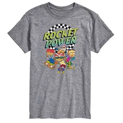 Мужская футболка с коротким рукавом Athletic Heather в стиле ретро с логотипом Rocket Power и надписью Otto Regina Sam Maurice.