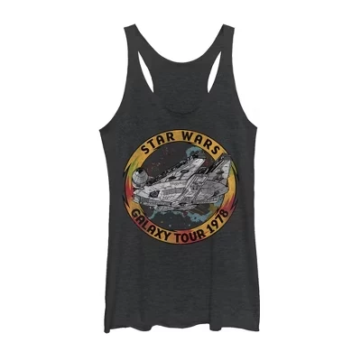 Женская : Винтажная гоночная майка The Rise of Skywalker Galaxy Tour Racerback черного цвета.