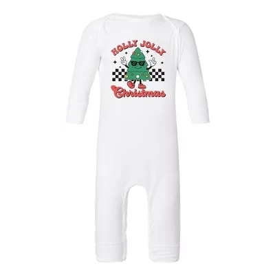 Детский комбинезон Holly Jolly Christmas Tree белого цвета