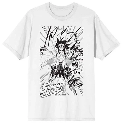 SHAMAN KING - Логотип MANGA Rutherfor на белом фоне, футболка с круглым вырезом и коротким рукавом для взрослых, белая