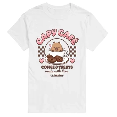 Men's -  - Capy Cafe Short Sleeve Graphic T-Shirt white