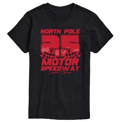 Мужская футболка North Pole Motor Speedway с коротким рукавом и графическим рисунком, черная