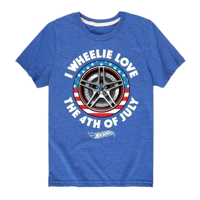 Футболка для мальчиков Hot Wheels I Wheelie Love, синяя
