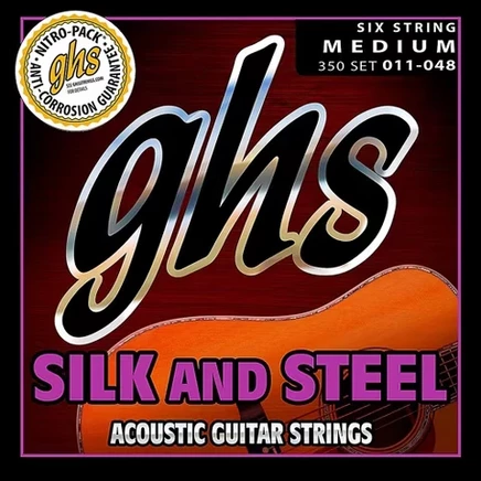 Струны для акустической гитары GHS 350 Silk and Steel, средние