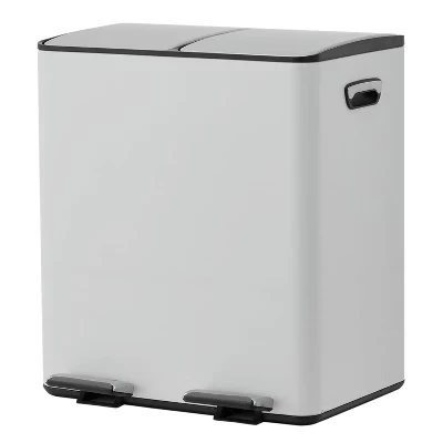 Мусорное ведро Garvee 2×20 л с педалью, белое