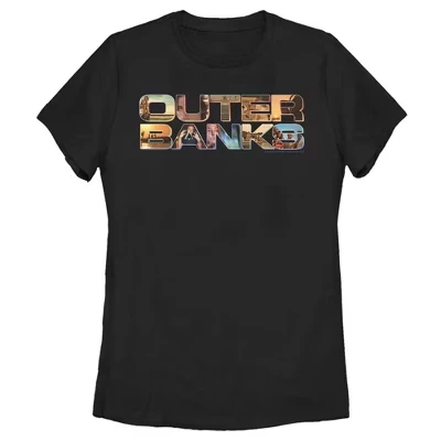 Женская футболка Outer Banks с фотографией и логотипом, черная
