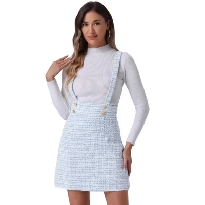 Женская мини-юбка INSPIRE CHIC в клетку, голубая