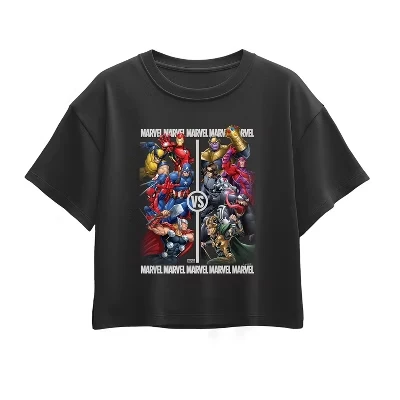 Marvel Vs Villans Short Sleeve Boxy Graphic T-Shirt black