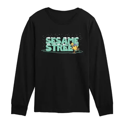Лонгслив для мальчиков Sesame Street Snow Logo, черный