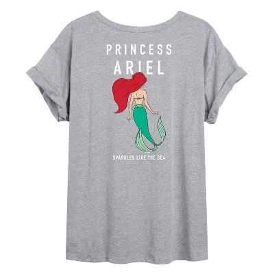 Женская футболка Disney Princess Ariel оверсайз, серая